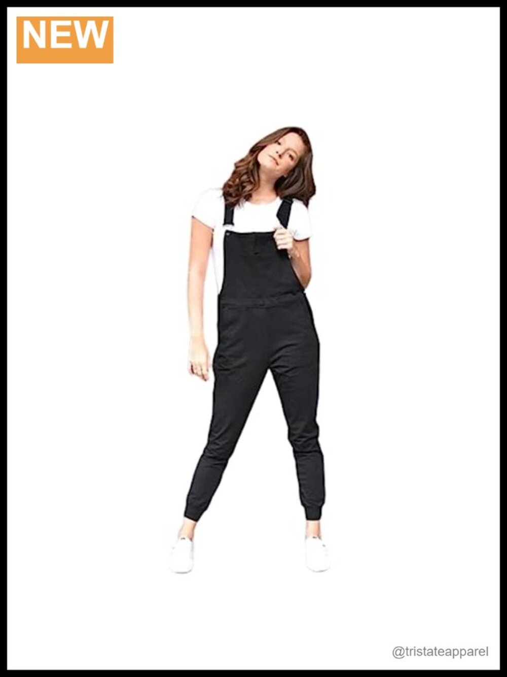 Unisex Sweatpant Overalls Relaxed Fit Bib Adjustable Straps Jogger